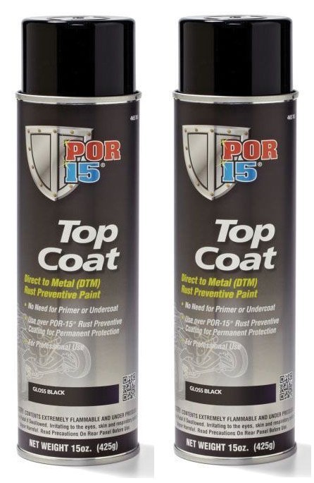 Por-15 45918 Top Coat Chassis Black 14 oz. Aerosol Spray Can (2 Pack)