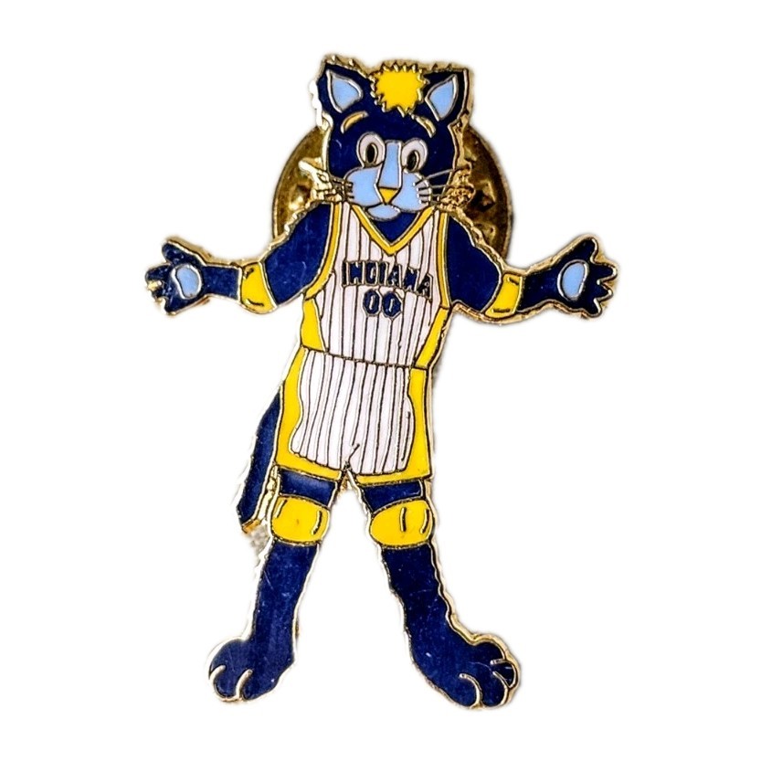 Vintage Boomer Indiana Pacers Mascot Sports Pin NBA Basketball Team Collectible