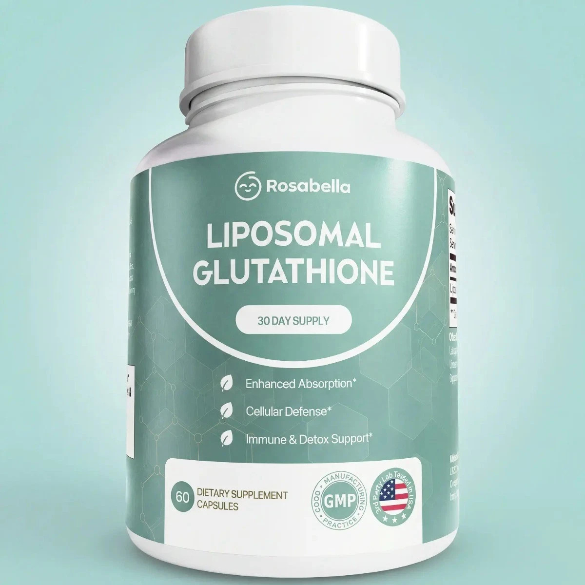 Rosabella Liposomal Glutathione 500mg Capsules, Skin Glow Detox Immune Support Rosabella Liposomal Glutathione 500mg Capsules, Skin Glow Detox Immune Support