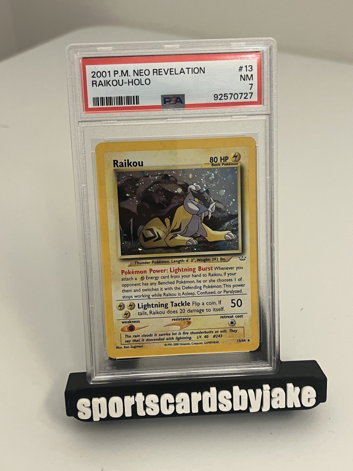 2001 PM Neo Revaluation Raikou-Holo PSA 7 2001 PM Neo Revaluation Raikou-Holo PSA 7
