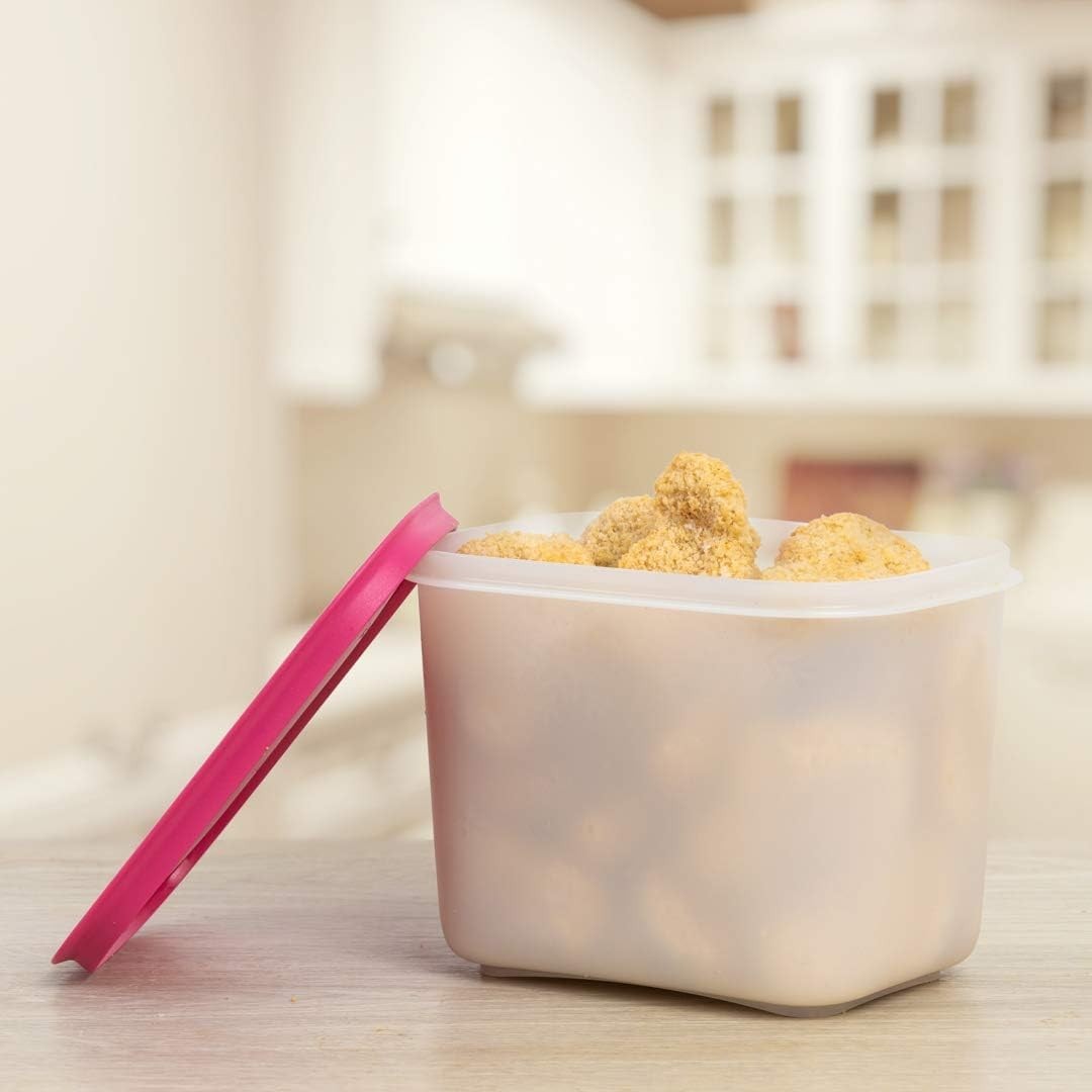 Tupperware Freezer Mates PLUS Storage Container Pink Lid New Tupperware Freezer Mates PLUS Storage Container Pink Lid New