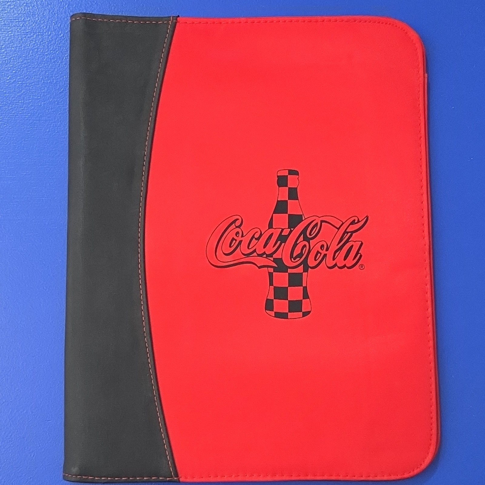 Coca-Cola Red Black Checkered Bottle Logo Advertising Folder Organizer