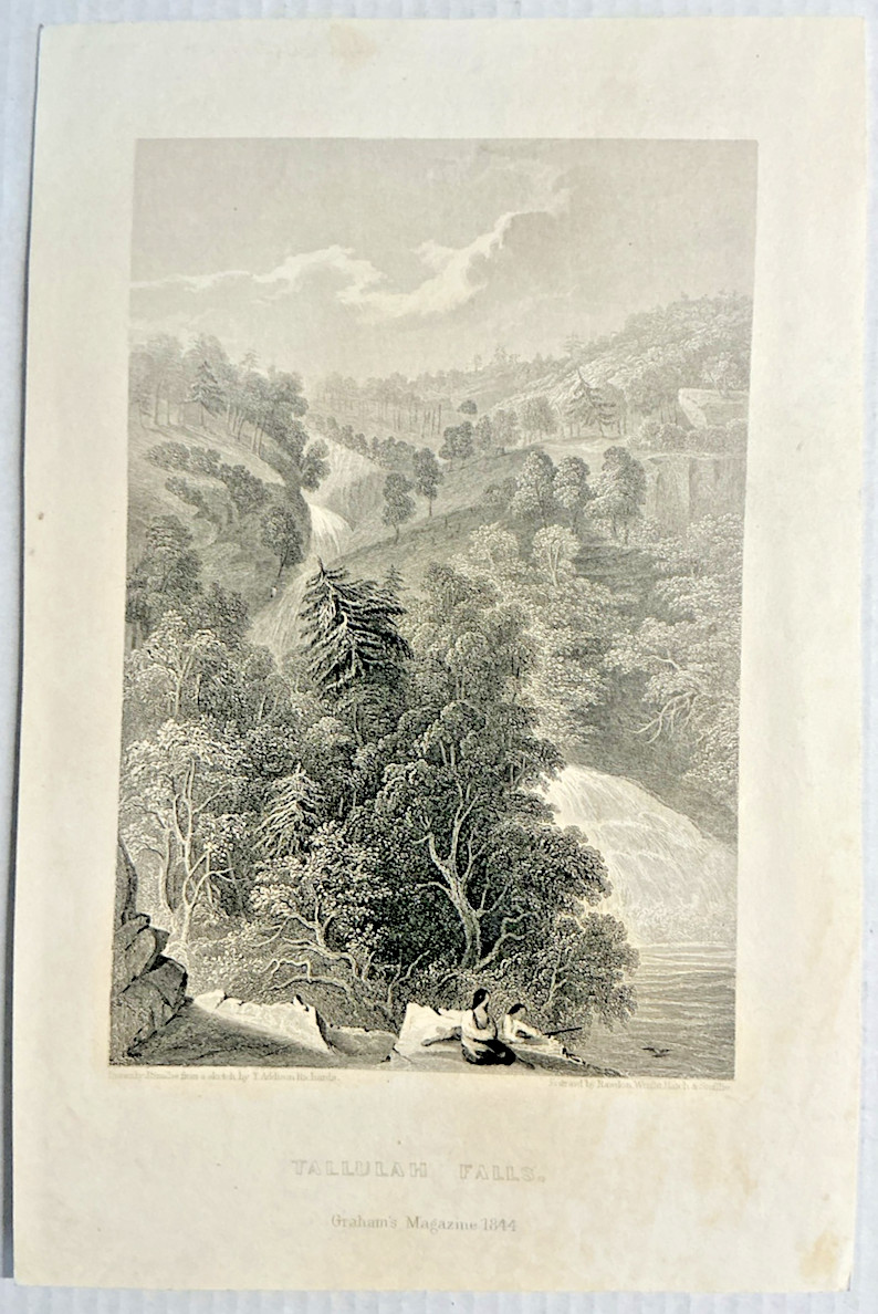Antique 1844 Tallulah Falls Georgia T Addison Richards Engraving