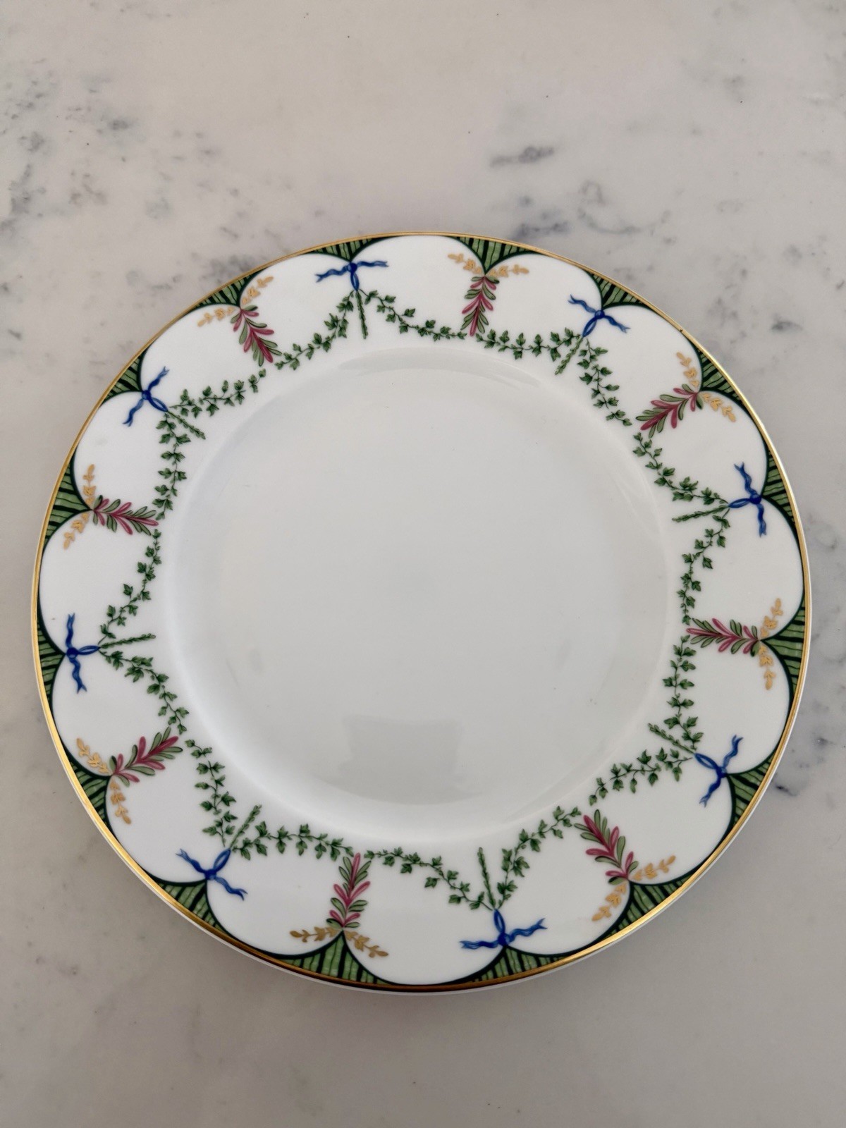 Limoges Raynaud \'Festivities\' Vintage Porcelain Dessert Plate 8 7/8 Inches Limoges Raynaud \'Festivities\' Vintage Porcelain Dessert Plate 8 7/8 Inches