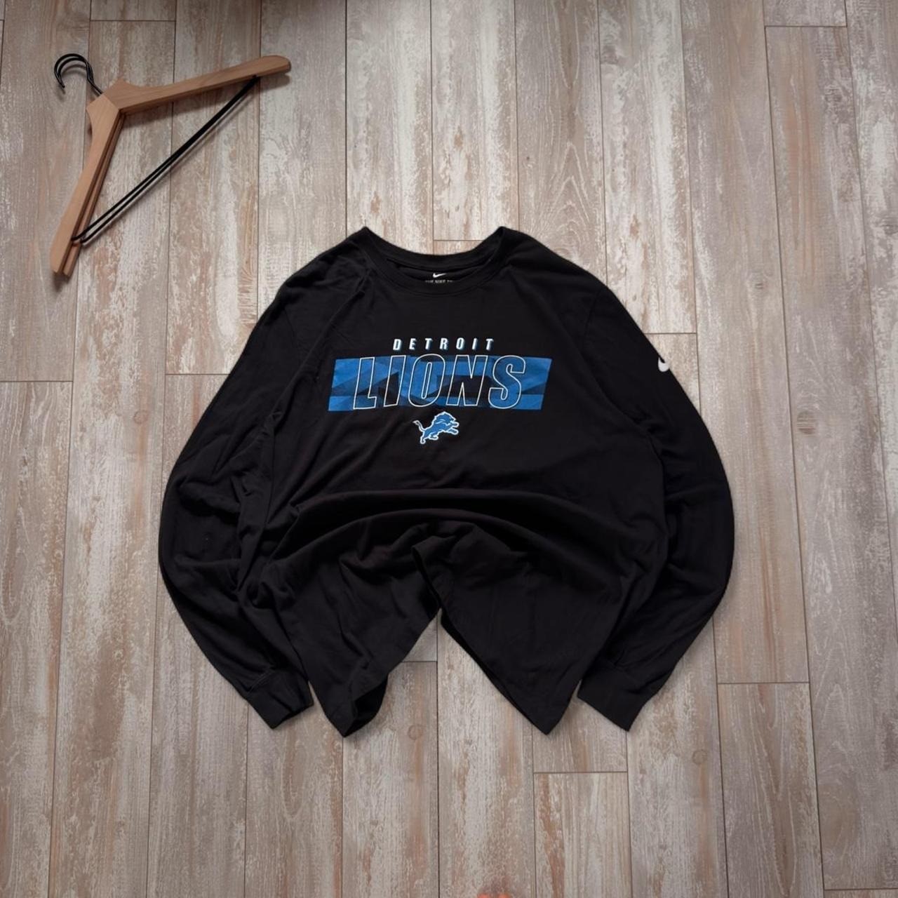 Nike Detroit Lions NFL Football Spell out long sleeve t shirt black essential