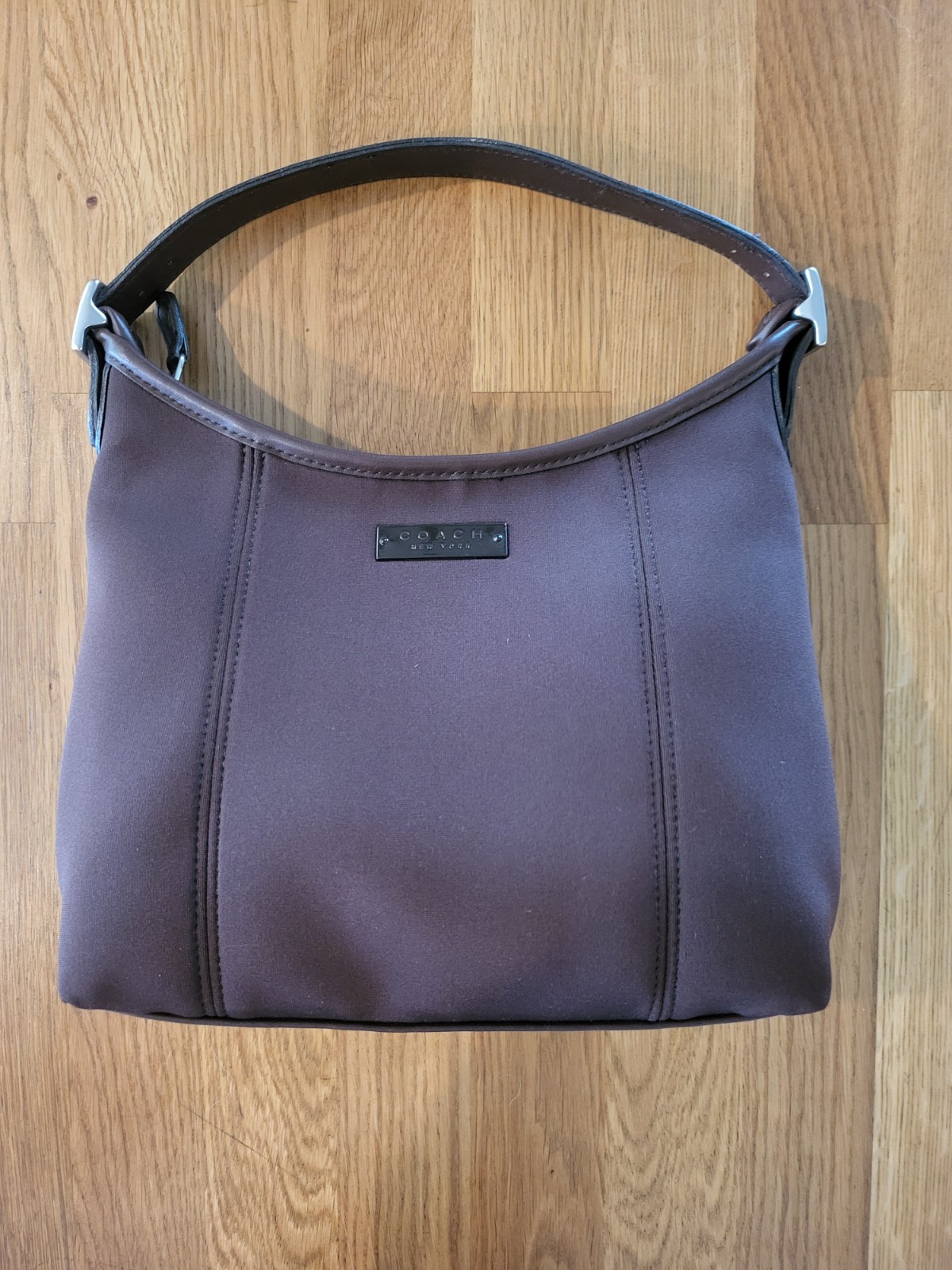 Vintage 1998 COACH Neo Crescent Bag 6219 Purple Neoprene Leather Hobo 90s Y2K