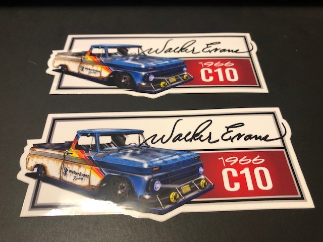 WALKER EVANS RACING STICKER 2PC SET VINTAGE 1966 C10 WALKER EVANS RACING STICKER 2PC SET VINTAGE 1966 C10