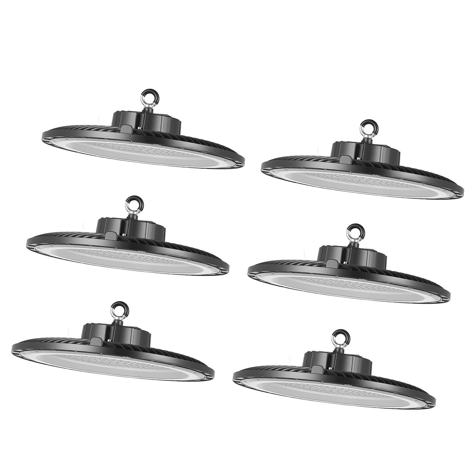 Uimoso 6-Pack LED High Bay Lights, 5000K, 250W, 36000LM for Warehouse Use
