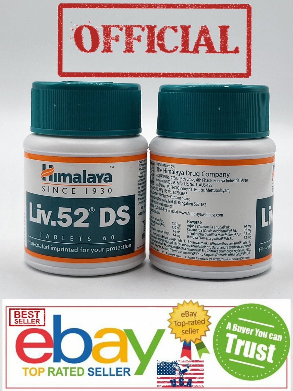 Himalaya LIV Official USA Organic Liver Vegetarian Botanical 100% Herbs Pure New