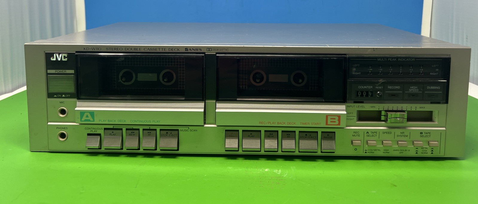 JVC KD-W110 Stereo Double Cassette Deck - Silver Made In Japan Works Great JVC KD-W110 Stereo Double Cassette Deck - Silver Made In Japan Works Great