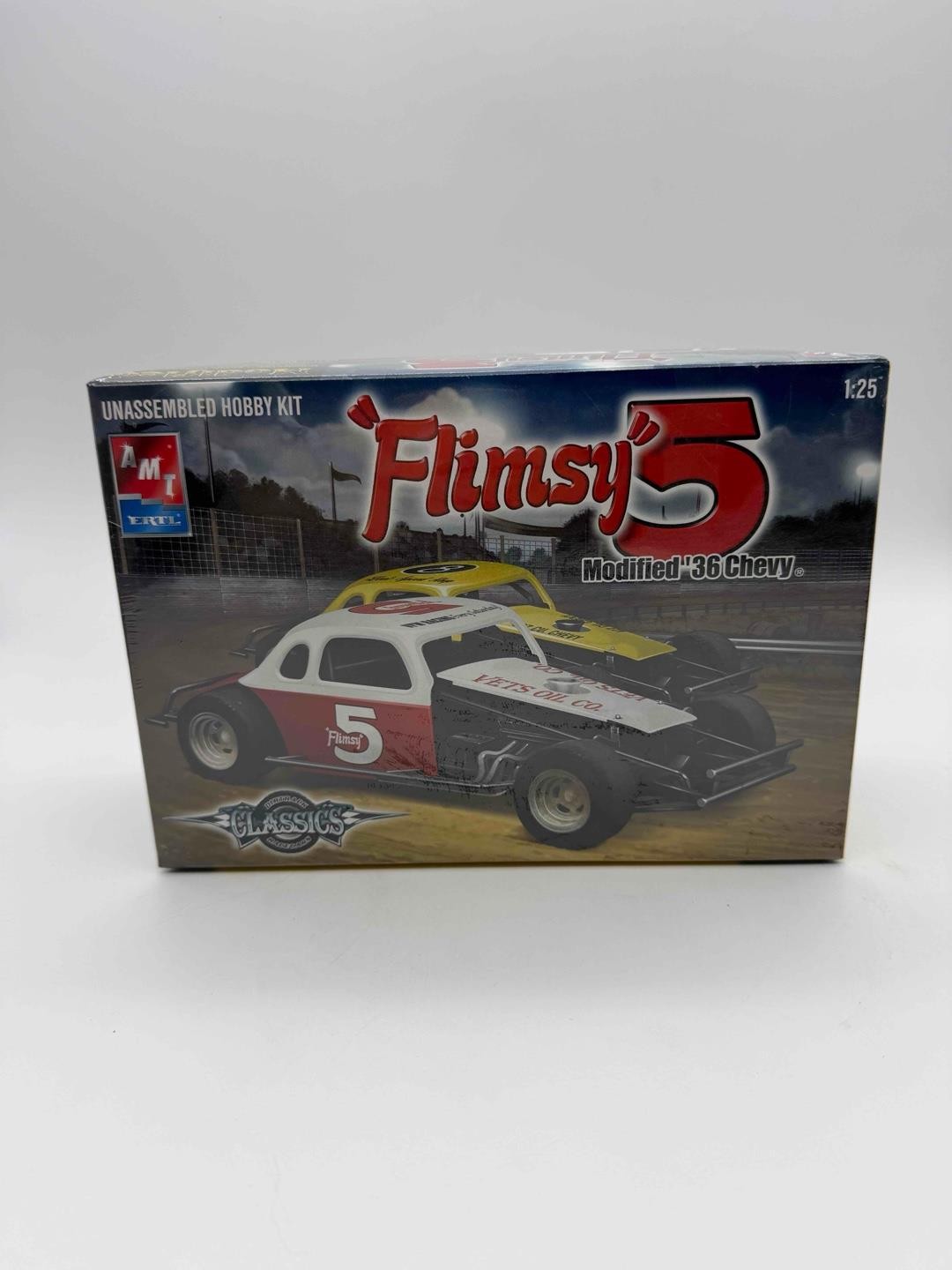 2005 AMT Ertl Flimsy 5 Modified '36 Chevy Dirt Track Racecars Kit 21668P Sealed