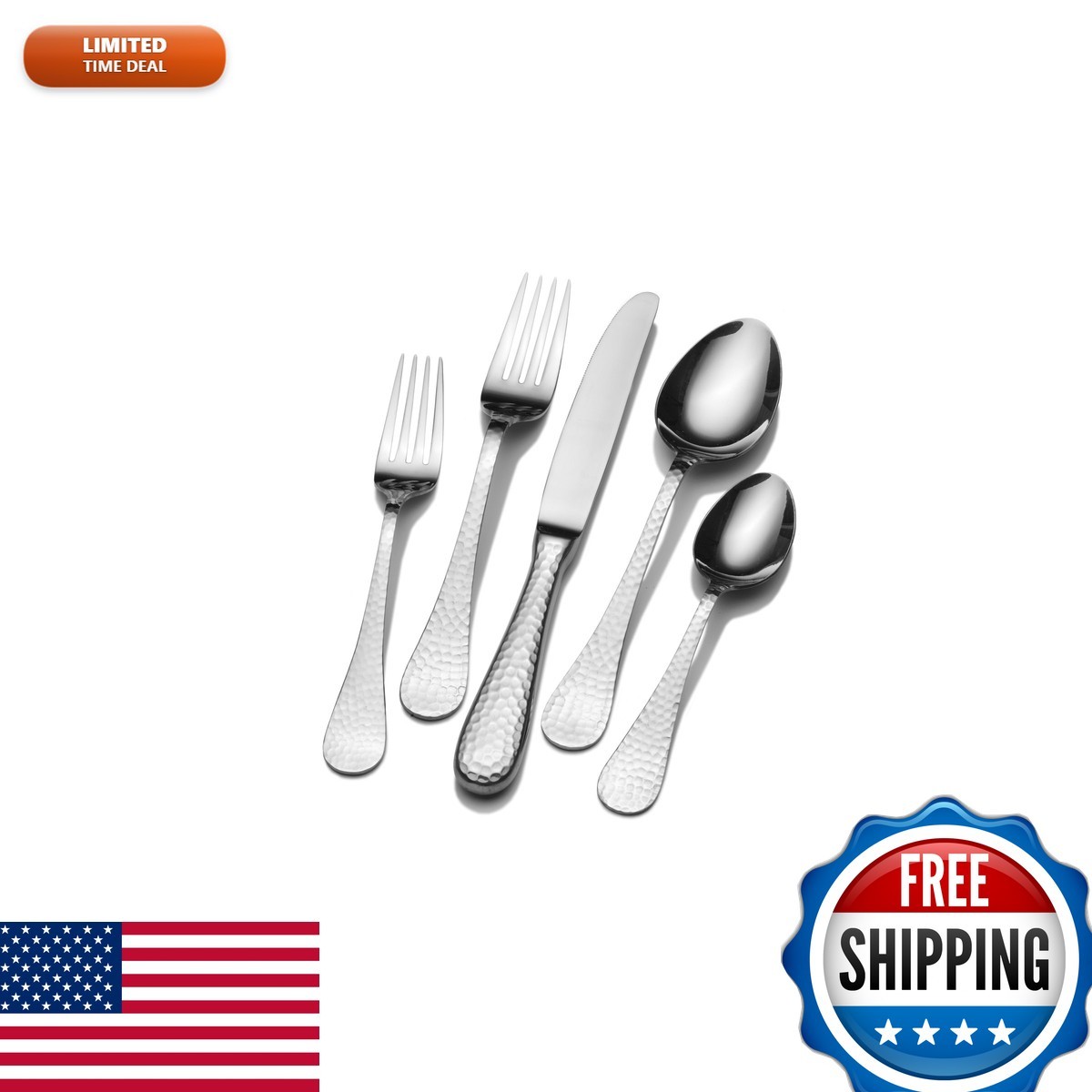 Wallace 5203050 Gold-Plated 20-Piece Stainless Steel Flatware Set Service for 4