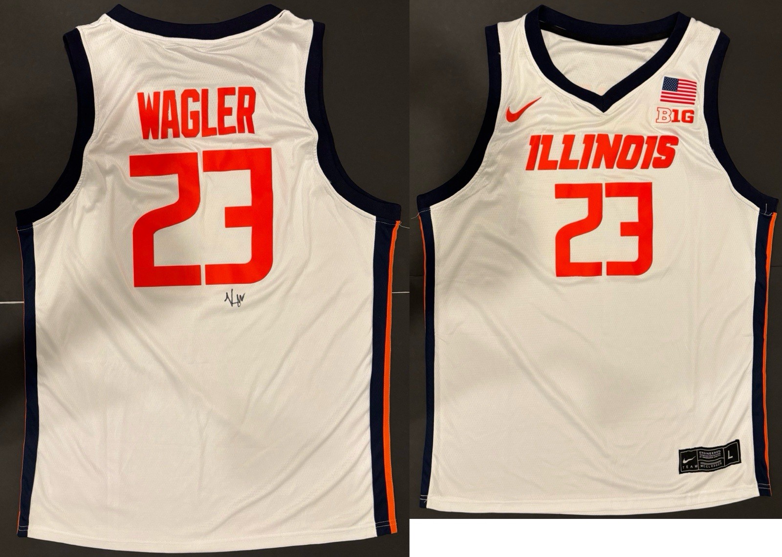 Keaton Wagler Autographed/ Signed Illinois Fighting Illini Jersey Exact Proof Keaton Wagler Autographed/ Signed Illinois Fighting Illini Jersey Exact Proof