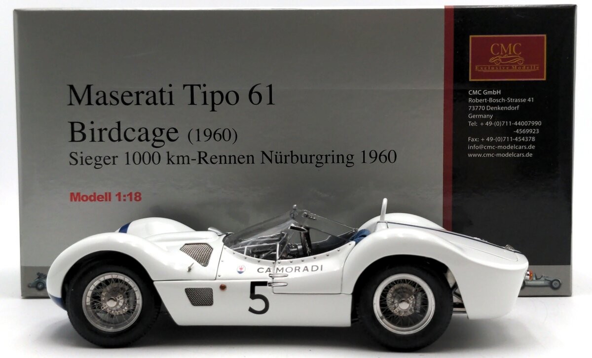 CMC M-047 1:18 Scale Maserati Tipo 61 Birdcage 1960 Sieger 1000 Diecast Model LN