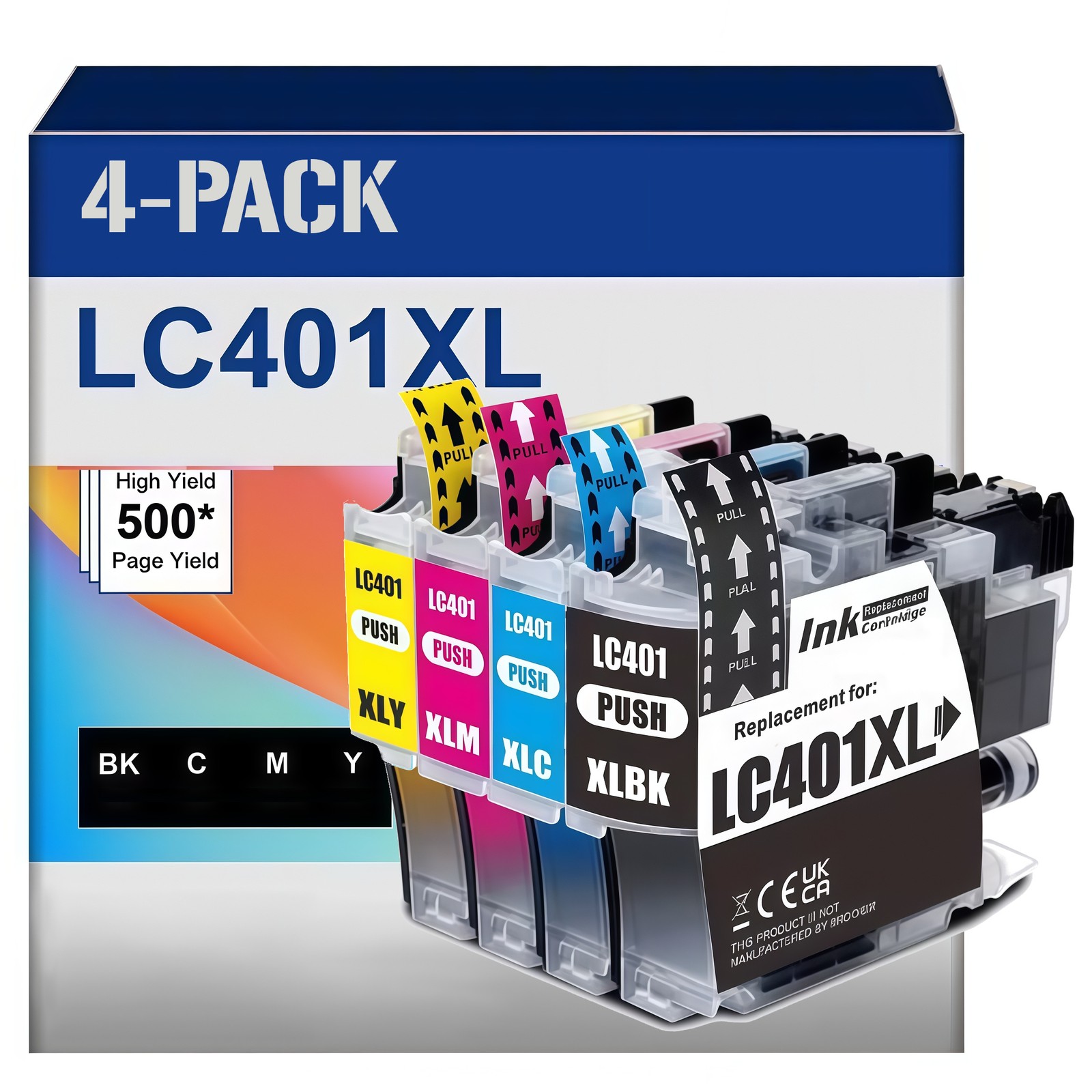 4pk LC401XL LC-401 XL Ink Cartridges for  Bro. MFC-J1010DW MFC-J1012DW J1170DW
