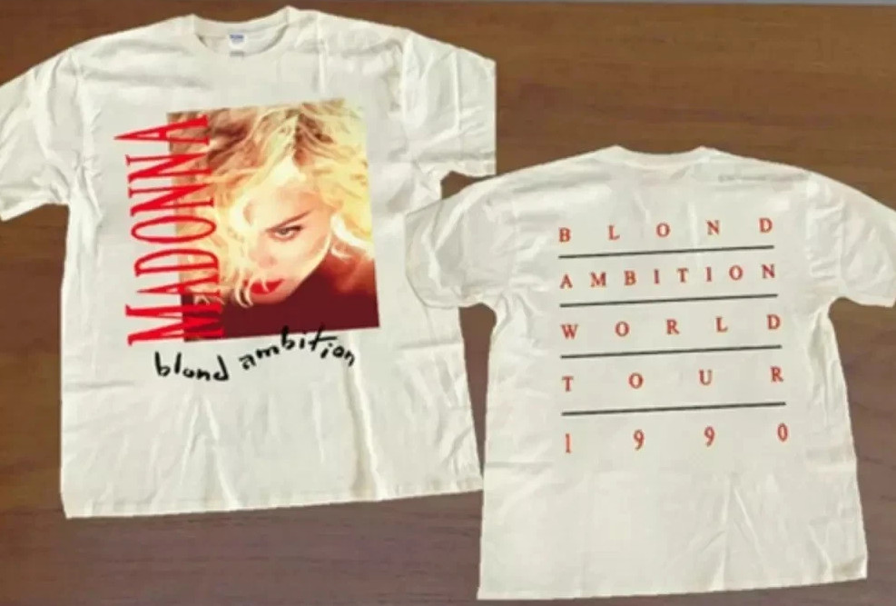 Vintage 1990 Madonna Blond Ambition World Tour Concert T-Shirt Vintage 1990 Madonna Blond Ambition World Tour Concert T-Shirt