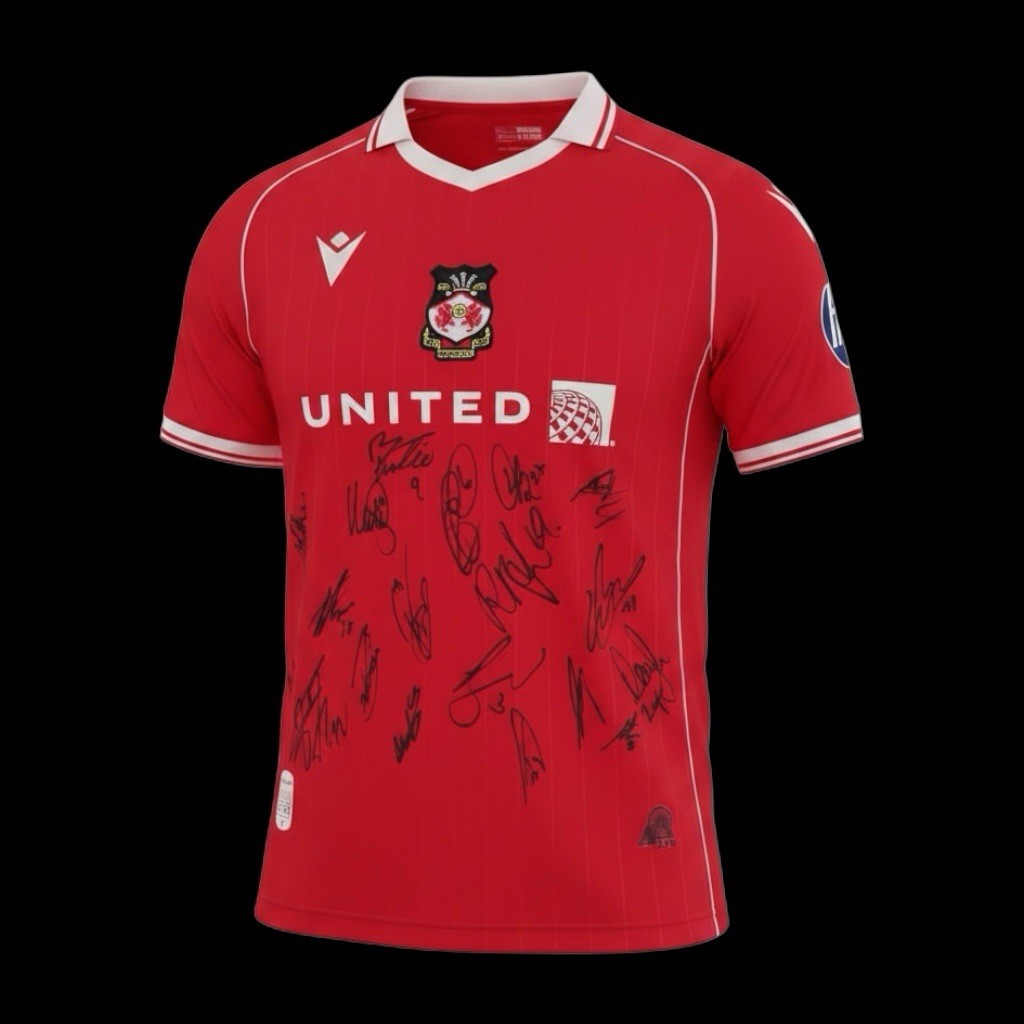 Wrexham AFC 2025-26 Squad Hand Signed Home Shirt