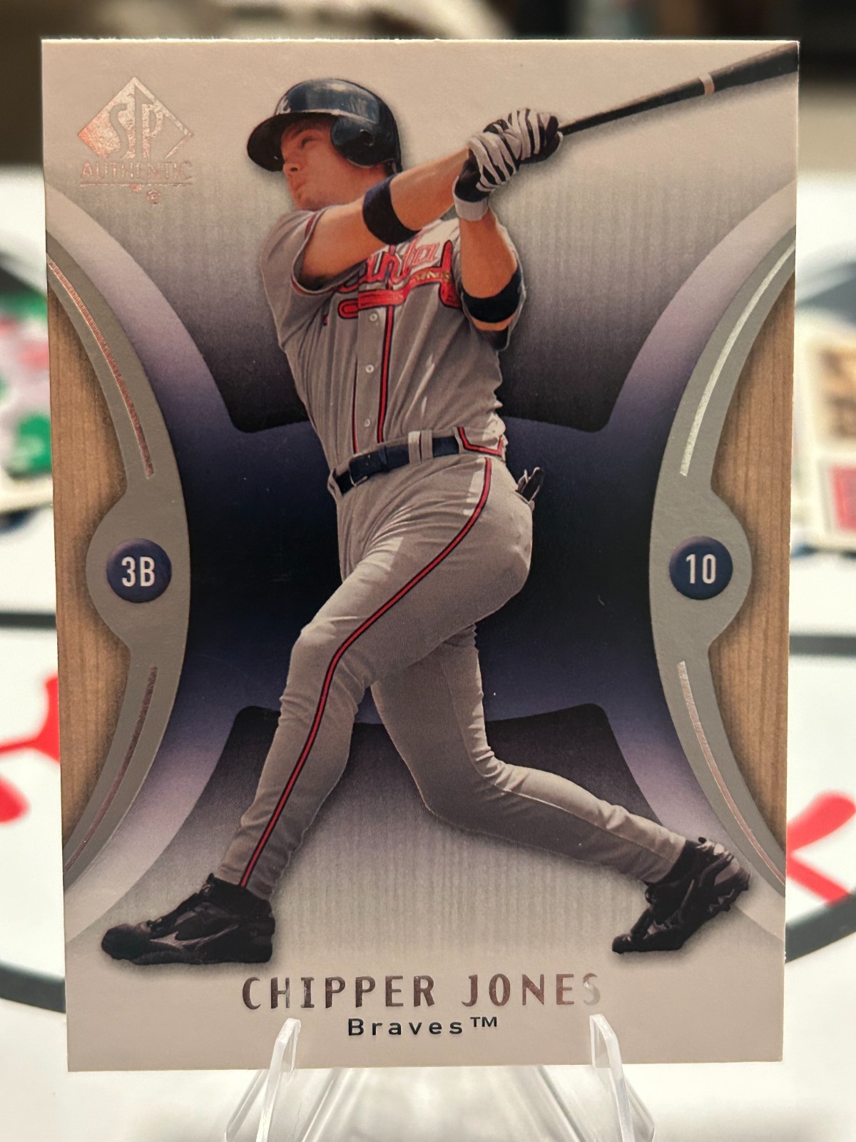 Chipper Jones 2007 SP Authentic #1 Atlanta Braves 2 Card Min See Desc