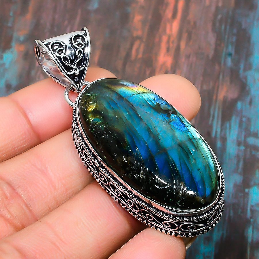 Labradorite Gemstone Handmade Gift Jewelry Pendant 2.36\