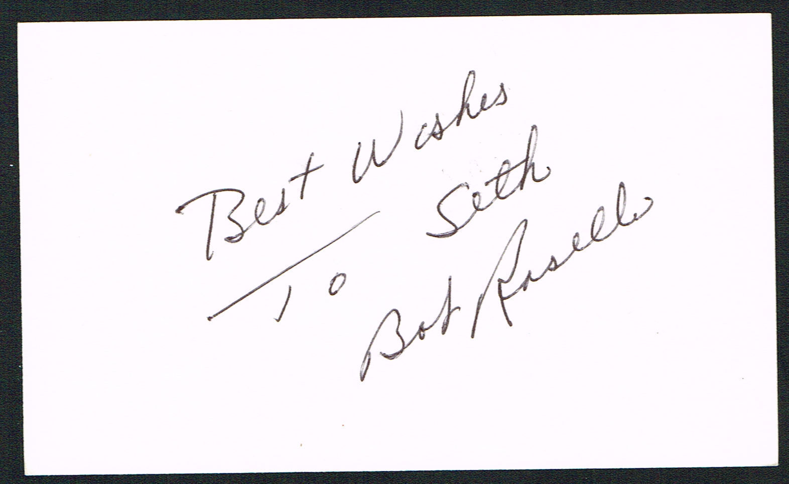 Bob Roselli (d. 2009) signed autograph auto 3x5 index card Baseball Player H5337