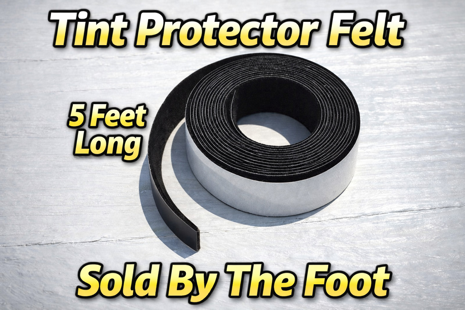 5 feet of Moleskin Self Adhesive Glass Window Run Channel Liner Tint Protector