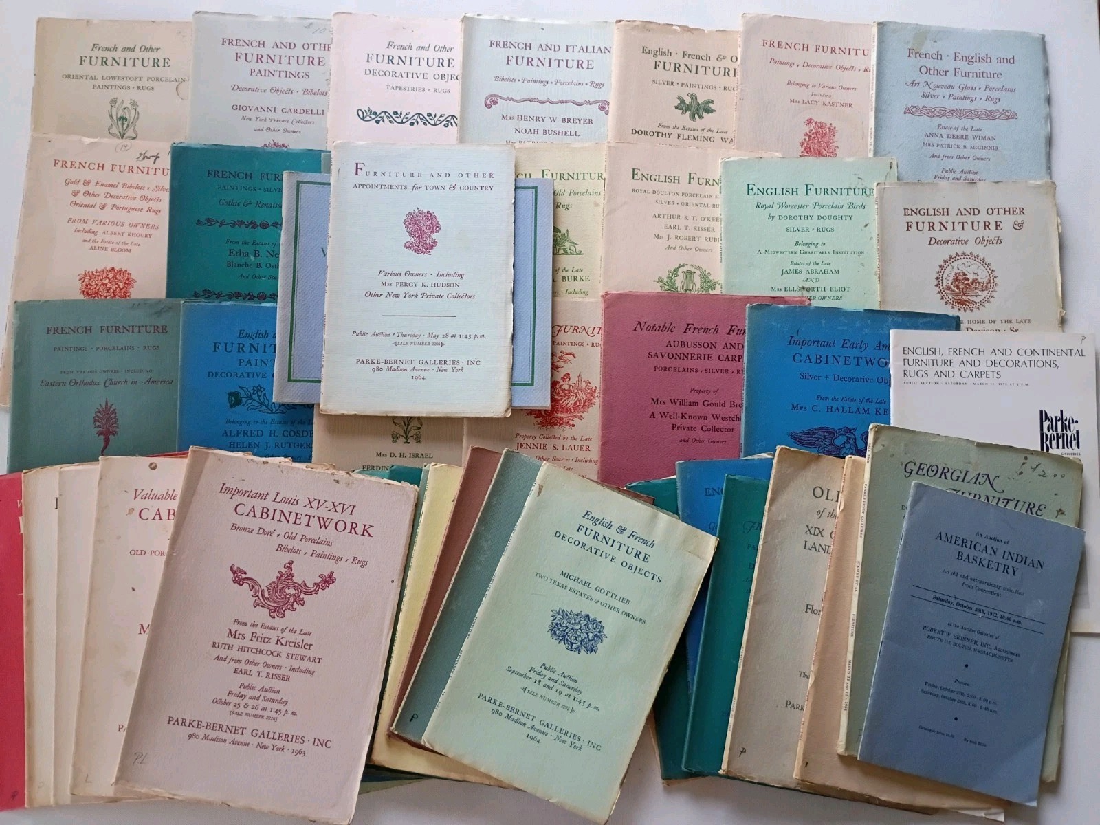 PARKE BERNET GALLERIES NEW YORK LOT OF 46 VINTAGE 1960S AUCTION CATALOGS BOOKS PARKE BERNET GALLERIES NEW YORK LOT OF 46 VINTAGE 1960S AUCTION CATALOGS BOOKS