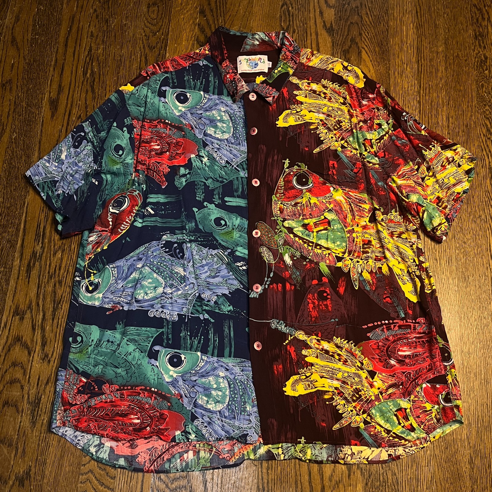 Vintage Jams World Limited “Rock Fish” Gemstone Hawaiian Button Up Shirt XXL Vintage Jams World Limited “Rock Fish” Gemstone Hawaiian Button Up Shirt XXL