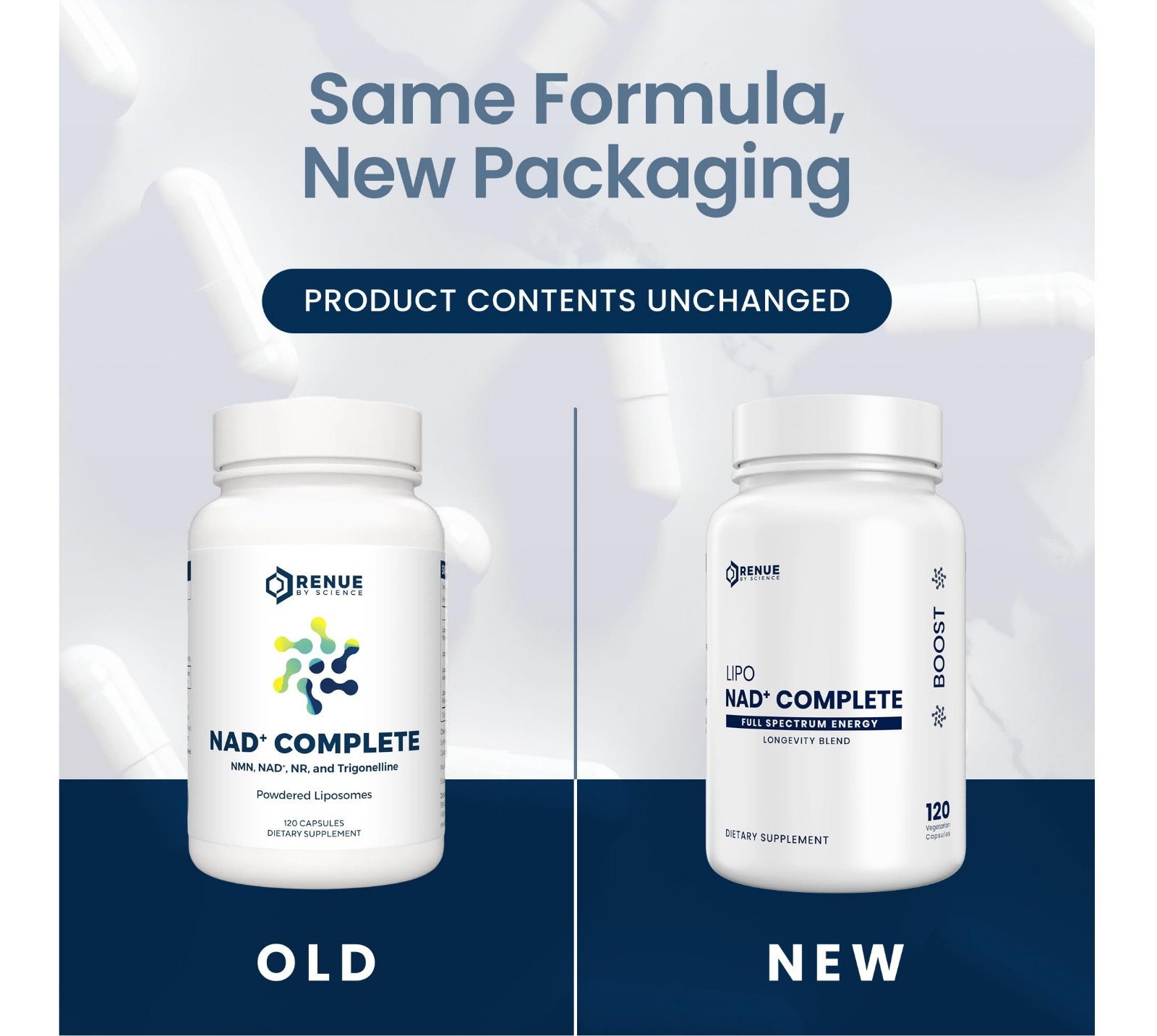Renue By Science NAD+ Complete | 120 Liposomal NAD Supplement Capsules