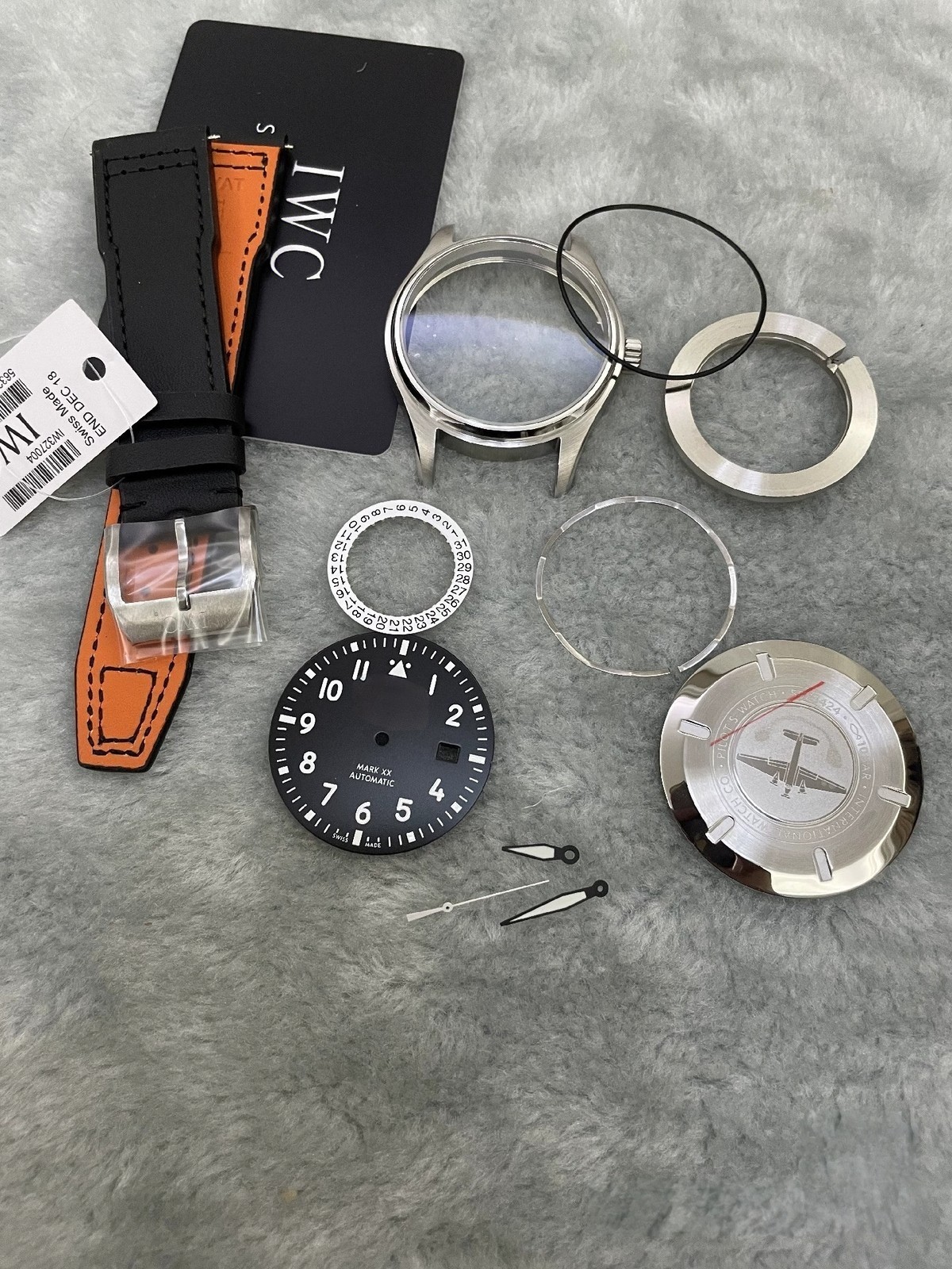 DIY SET for 2824 IWC Watch Case + Dial + Hands + Strap Sapphire 40mm New
