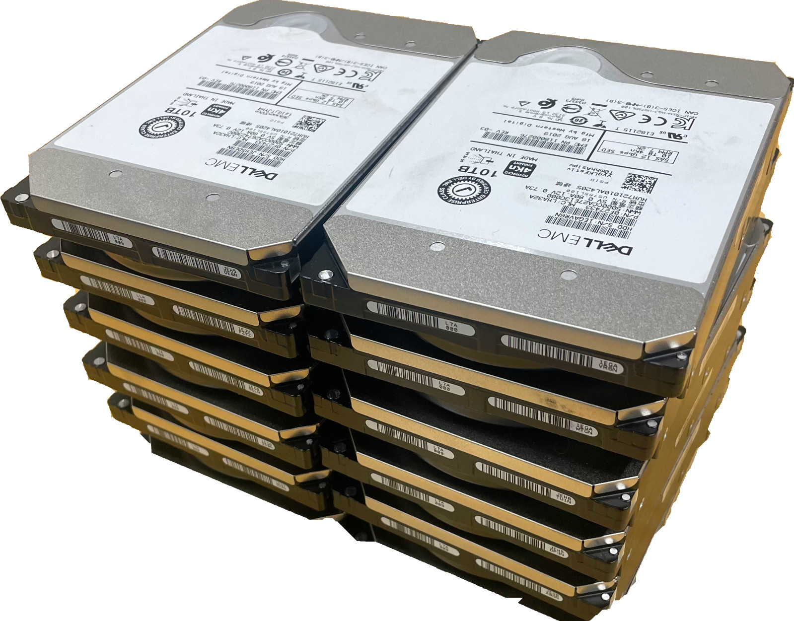 LOT OF 10 Dell EMC 10TB SAS 12Gb/s 7.2K 3.5