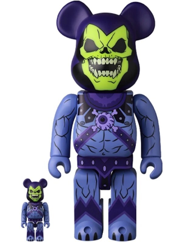 BEARBRICK MEDICOM Masters of the Universe SKELETOR 100% & 400% Mishka X