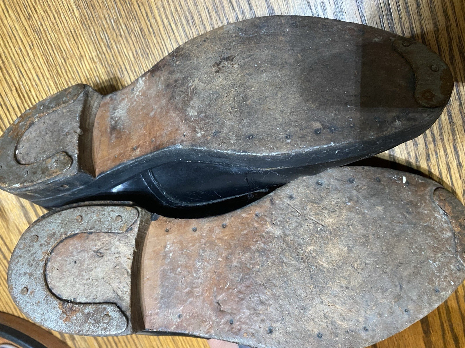 Vintage Mid-20th-century Military Shoes-Heel Taps and Toe Taps. Men’s Size 10 ½