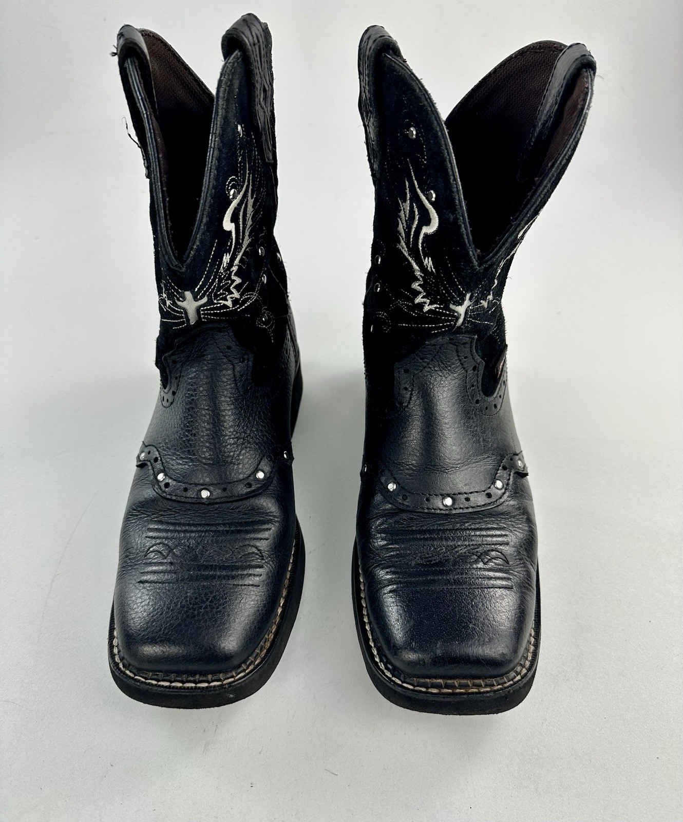 Justin Gypsy Women\'s 9 Western Cowboy Boots Cowgirl Black  Pull On L9977