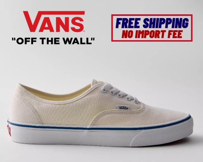 SALE Vans Men\'s Authentic Sneaker White Lace Up, No Import Fee