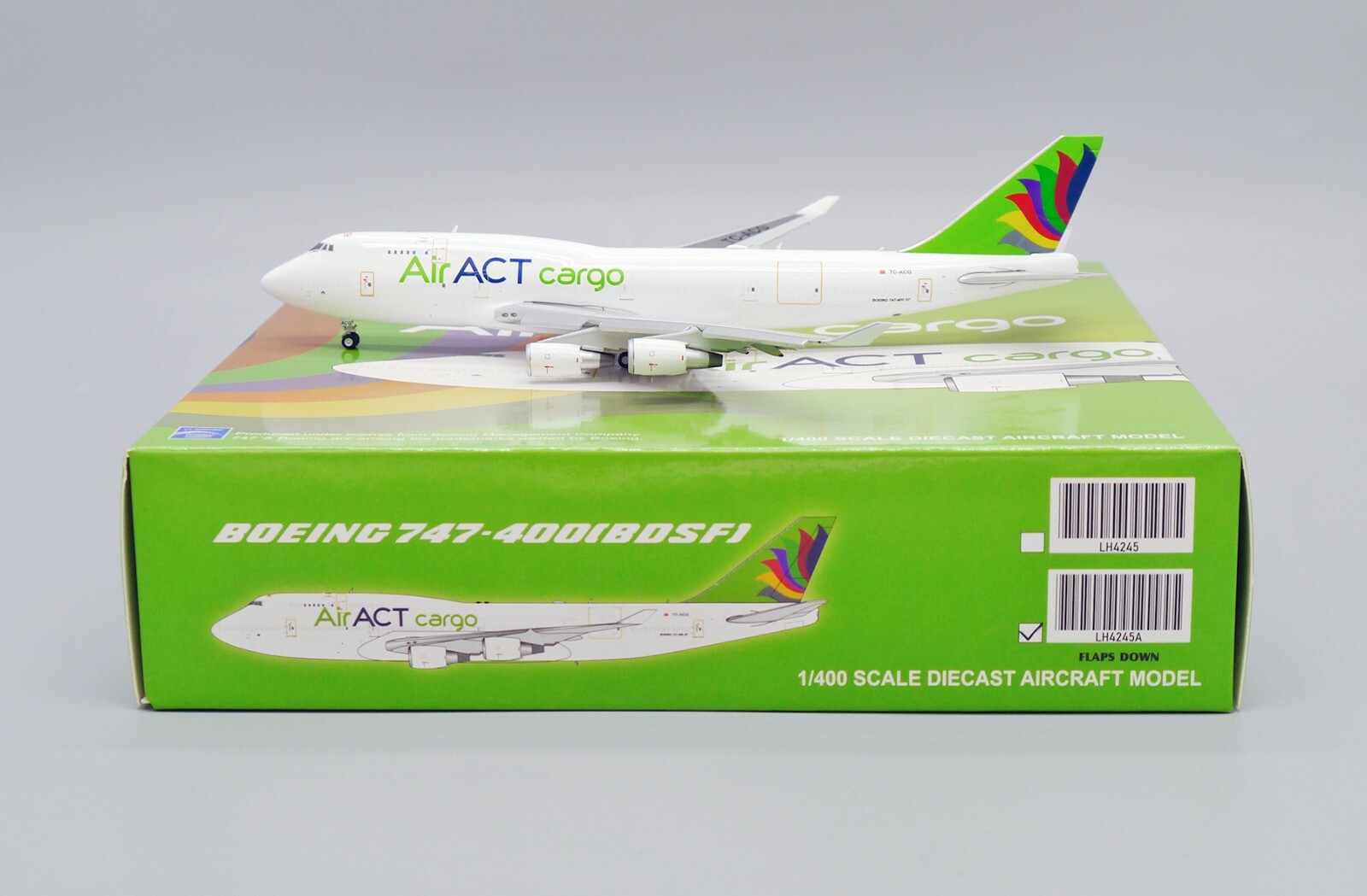 ACT Airlines B747-400(BDSF) TC-ACG 1:400 JCWings Diecast FLAPS DOWN LH4245A