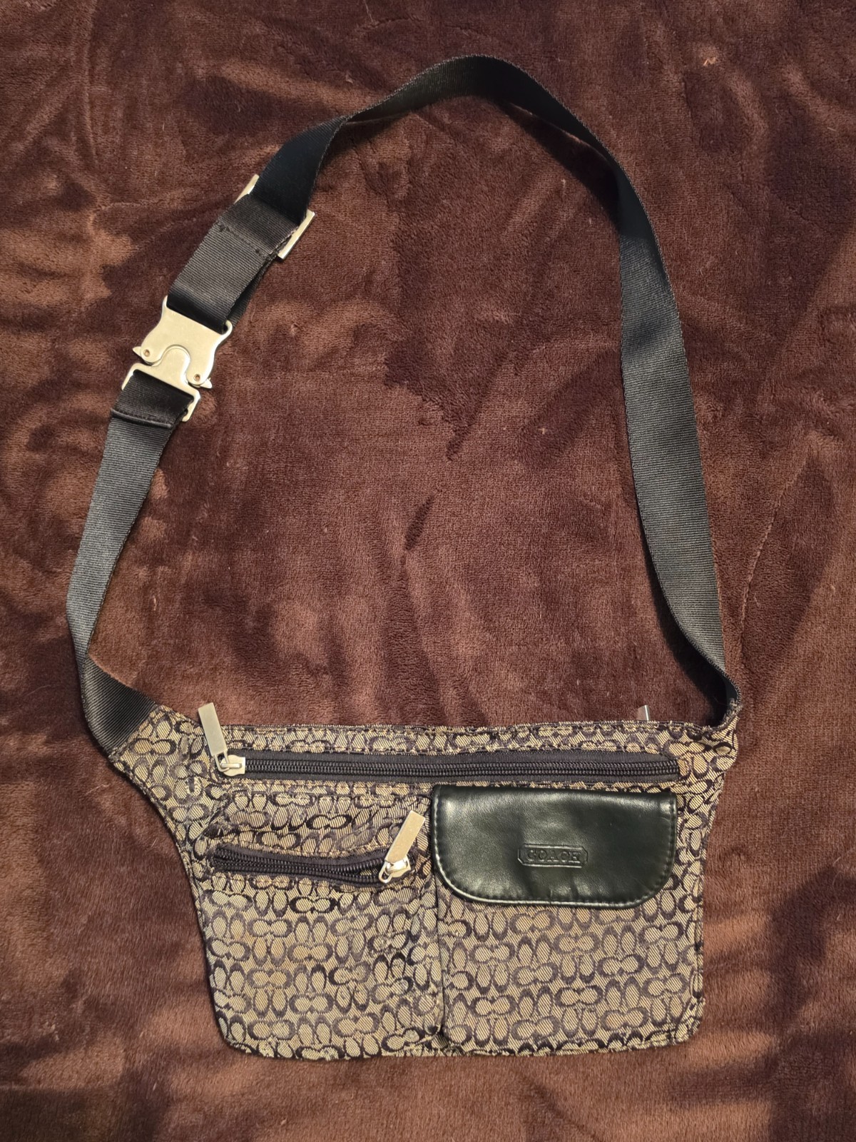 Coach Signature Canvas and Leather Belt Bag Fanny Pack Brown Coach Signature Canvas and Leather Belt Bag Fanny Pack Brown