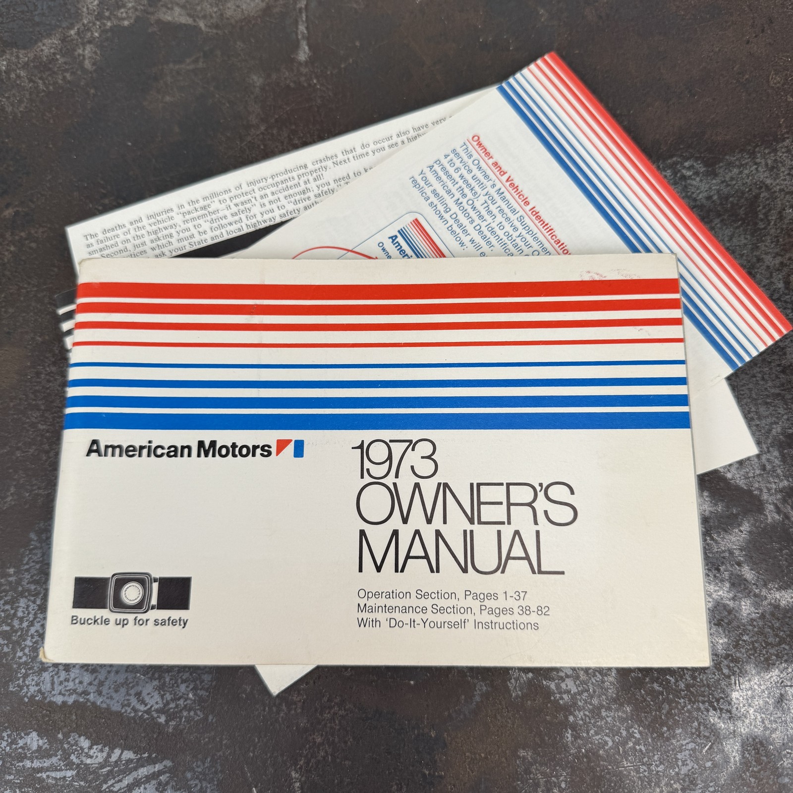 Vtg 1973 American Motors AMC Car Owner\'s Manual & Papers Vtg 1973 American Motors AMC Car Owner\'s Manual & Papers