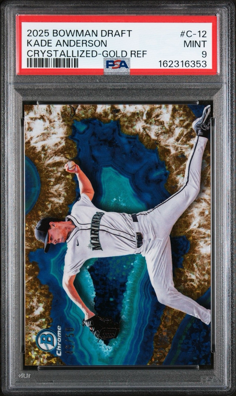 2025 Bowman Draft - Crystalized Kade Anderson #C-12 Gold Refractor /50 (RC) 2025 Bowman Draft - Crystalized Kade Anderson #C-12 Gold Refractor /50 (RC)