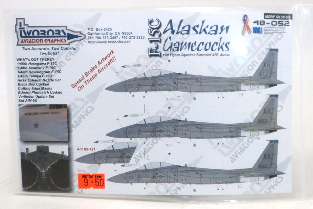 TwoBobs Aviation Graphics 1/48 F-15C Alaskan Gamecocks Decals #48-052