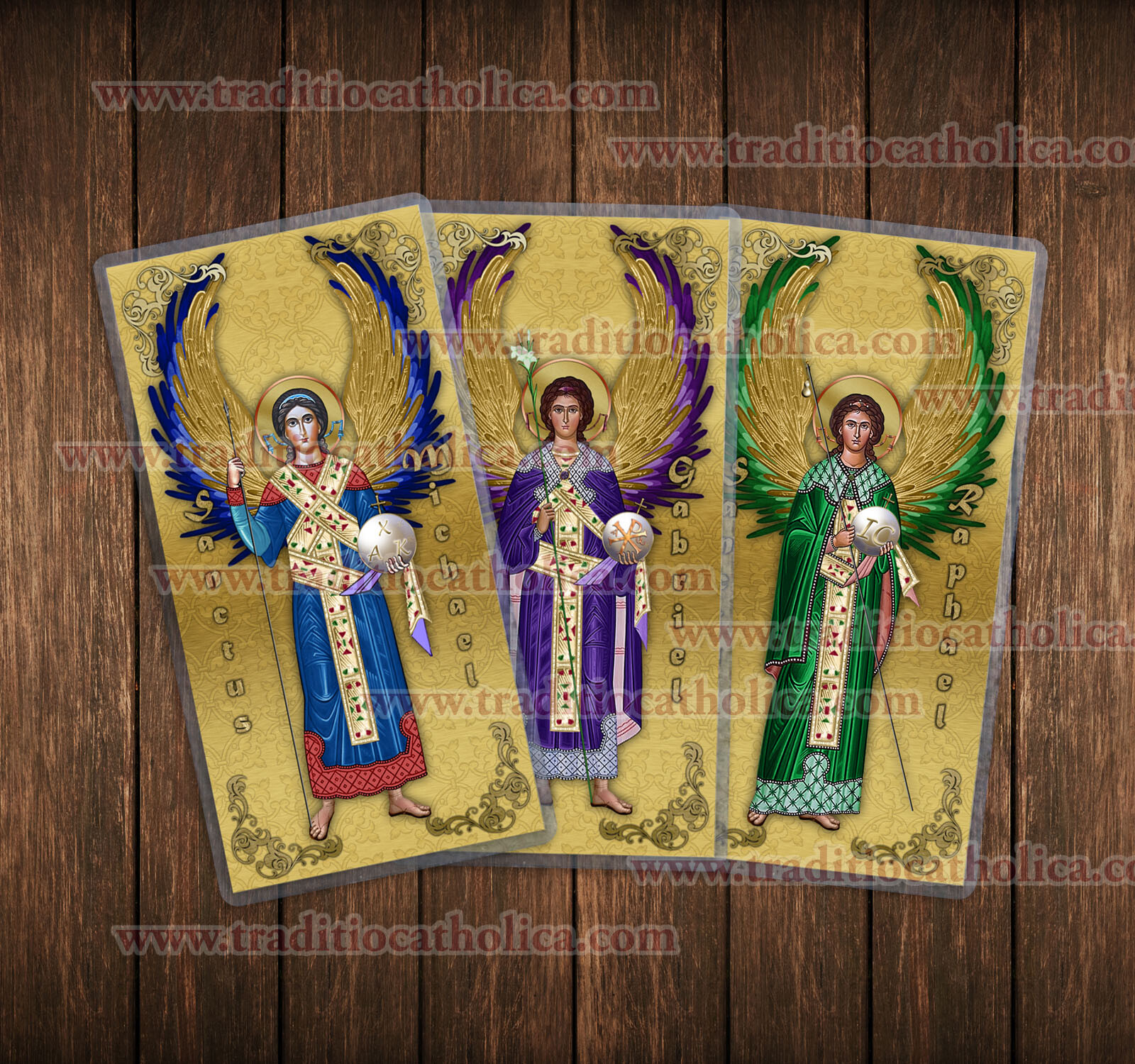 Archangels in Eastern Orthodox Icon style Holy Prayer card sets. 5% OFF