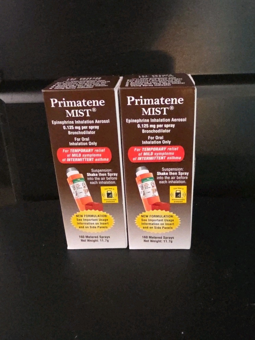 Qty-2-Primatene Mist Epinephrine Inhalation Aerosol 160 Sprays Exp 04/2028 Qty-2-Primatene Mist Epinephrine Inhalation Aerosol 160 Sprays Exp 04/2028