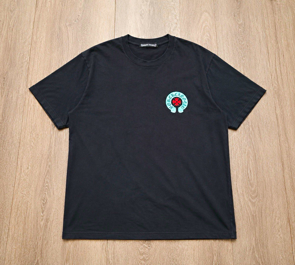 Chrome Hearts Black Graphic Print Logo Crew Neck Short Sleeve T-Shirt - M