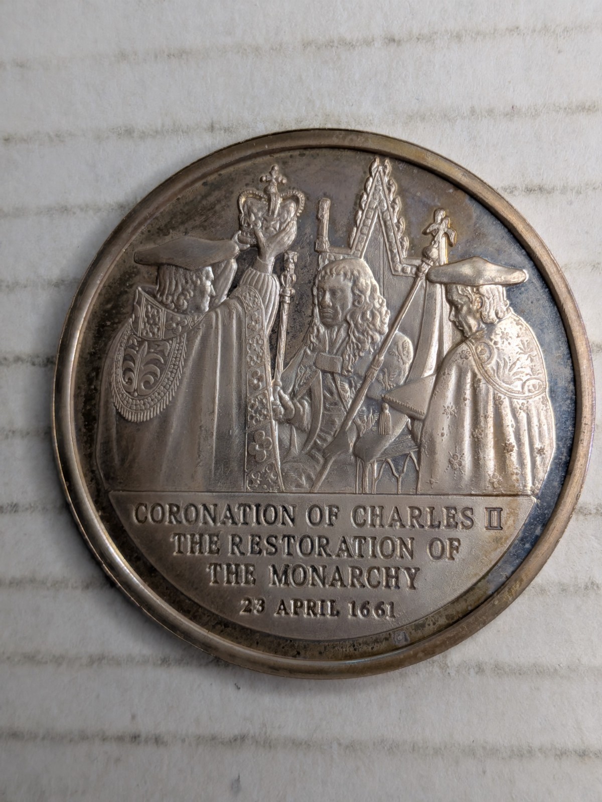 1970s History of Britain 92.5% Silver 1661 Coronation Charles II 1.19oz ASW