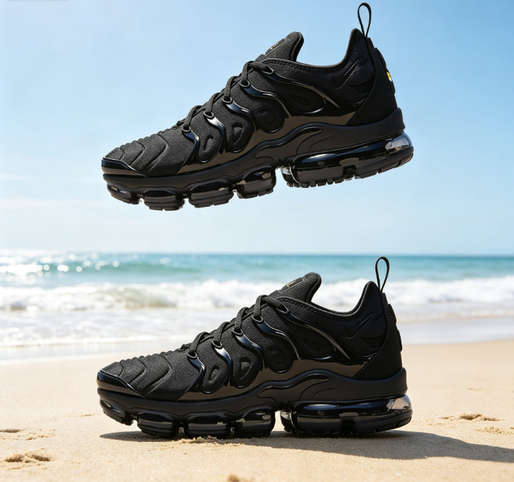 TN Plus Triple Black New Nike Air Vapormax men's shoes