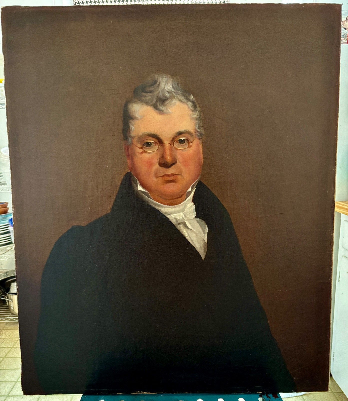 ANTIQUE 19TH CENTURY PORTRAIT- listed artist Thomas Story Officer 1810-1859