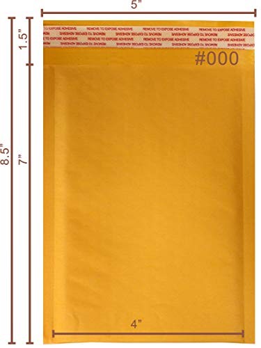 Yens Kraft Bubble Mailers 4x8 500 Pack Usable Space 4x7 KF#000-500 Yens Kraft Bubble Mailers 4x8 500 Pack Usable Space 4x7 KF#000-500