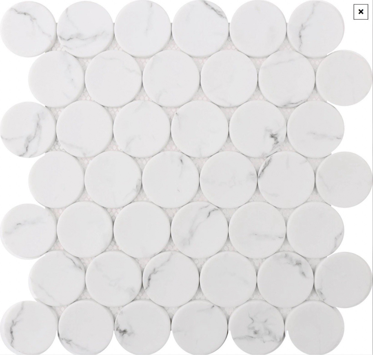White Statuary Dots 12x12 Mosaic Roca Tile White Statuary Dots 12x12 Mosaic Roca Tile