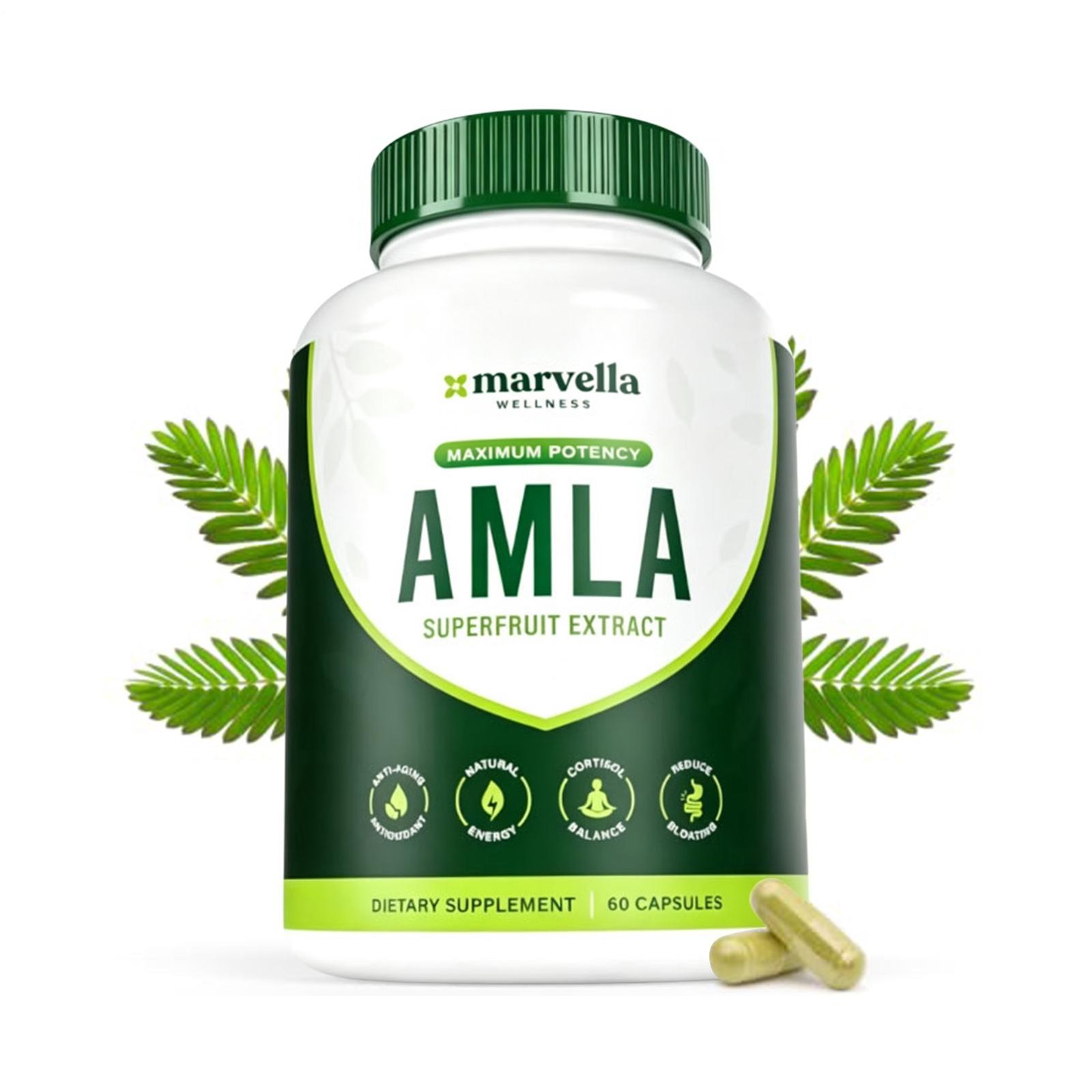 Organic Amla Capsules 1000mg – Indian Gooseberry Supplement for Antioxidant