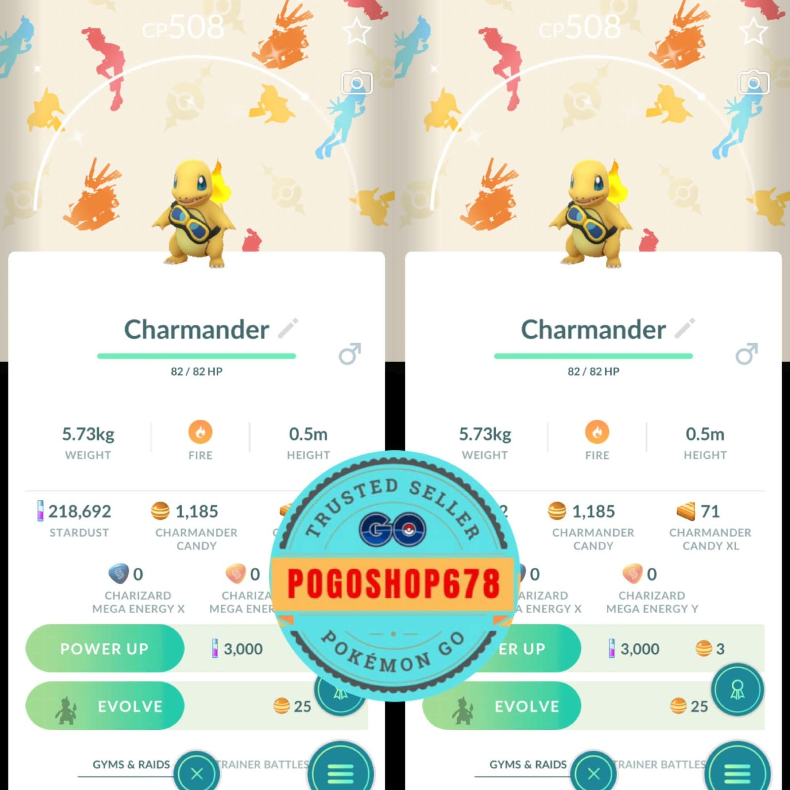 Pokémon Go - Shiny Charmander Friede\'s Goggles Background ✨ Trade or P T C