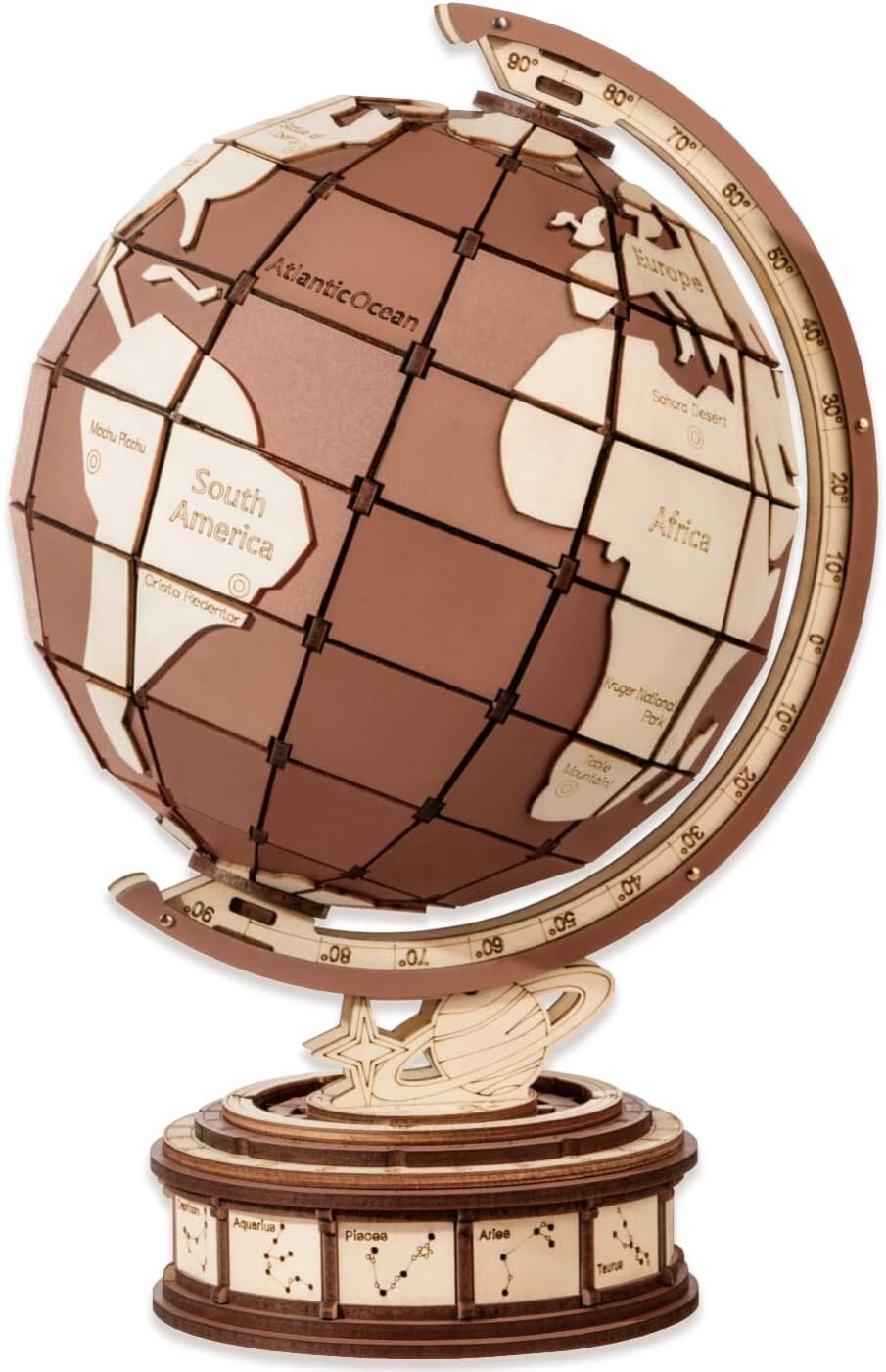 Rolife ROKR 3D Wooden Puzzles Globe DIY Model Building Toys Gifts for Adults